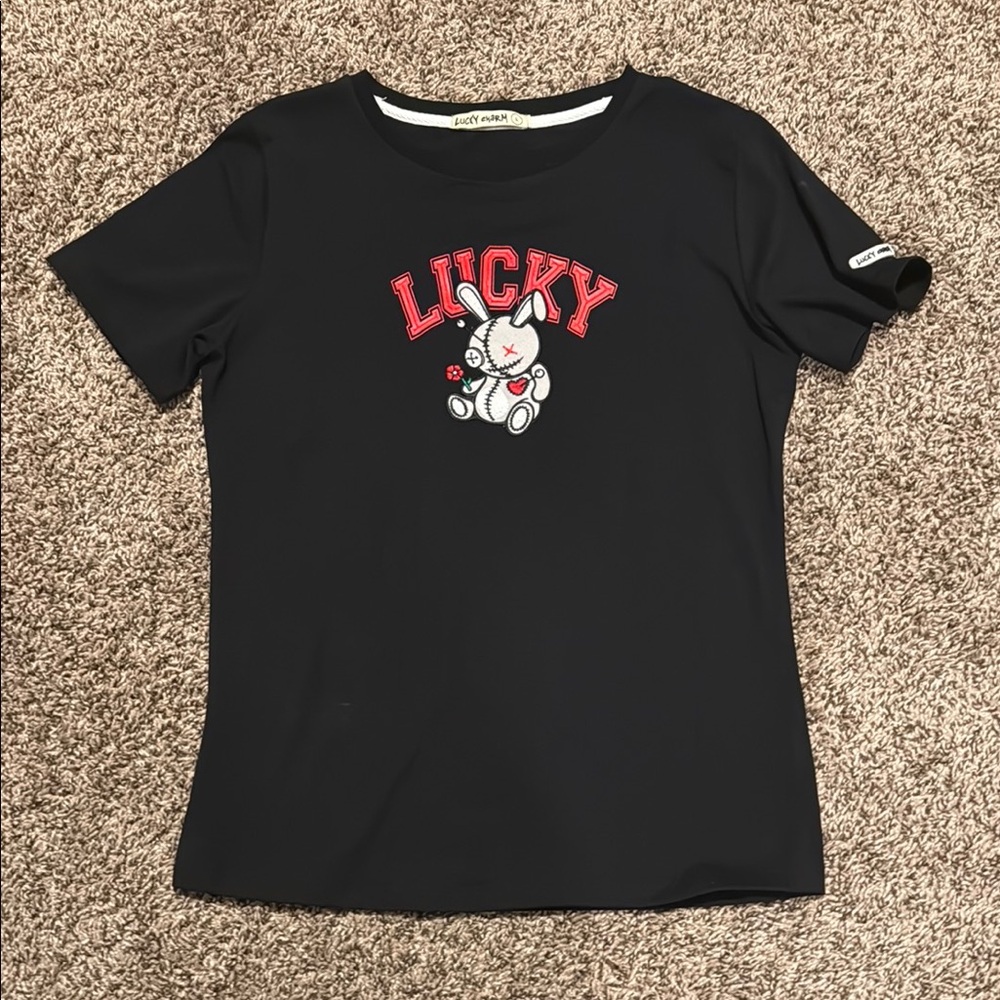 Lucky Brand Black Tee with Red Graphic